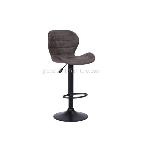 China PU Bar Stool With Black Bases Factory